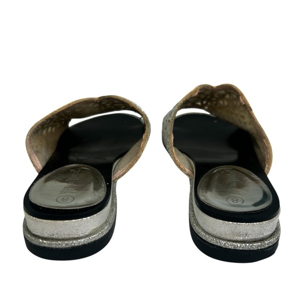 Nature Breeze Rhinestone Silver Sparkle Perforated Slide Sandals 8 Fairy - Picture 9 of 15